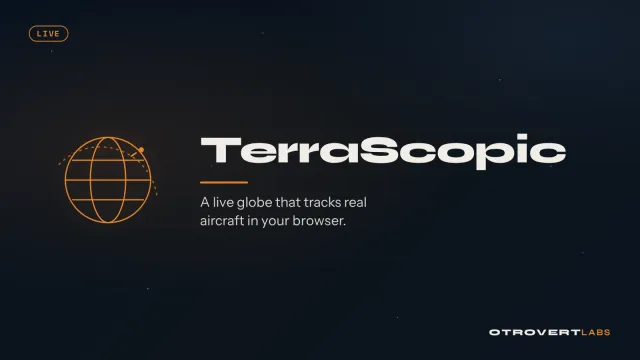 TerraScopic title card: a line-drawn globe with an aircraft on a dotted orbit
